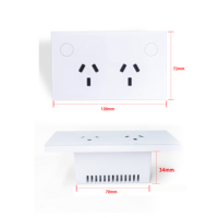 AU Standard Touch Sense Panneau de verre Double prise de courant Zigbee WiFi Prise murale Compatible Alexa Google Home Smart Socketv Saa