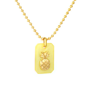 Collar de Acero Inoxidable con Colgante de Cuentas Serie Frutas, Diseño Geométrico Moderno y Lindo, Accesorio de Regalo para Ocio - Product Image 5