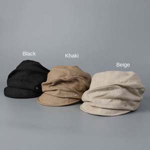 Nouvelle casquette en coton et lin pour femme, collection Printemps 2025 – Chapeau de soleil décontracté et respirant pour l'été, style gavroche - Product Image 2