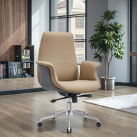 Chaise de bureau ergonomique pivotante moderne et abordable en tissu maillé et cuir, avec appui-tête et repose-pieds réglables, base en acier