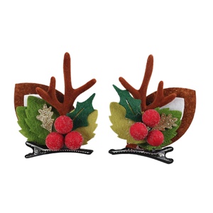 Nuova Molletta per Capelli con Corna di Renna in Cristallo 2025, Accessorio Natalizio Fatto a Mano per Bambini - Product Image 5