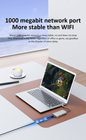 USB3.0 8 In 1 USB HUB Adaptor Multiport RJ45 1000M Ethernet TF/SD Card Reader Multifungsi Mendukung Stasiun Docking Tipe C