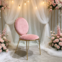 Chaise de salle à manger contemporaine en velours, chaise de salle à manger en métal doré, dossier rond, chaise rembourrée pour restaurant, mobilier de salle à manger d'hôtel