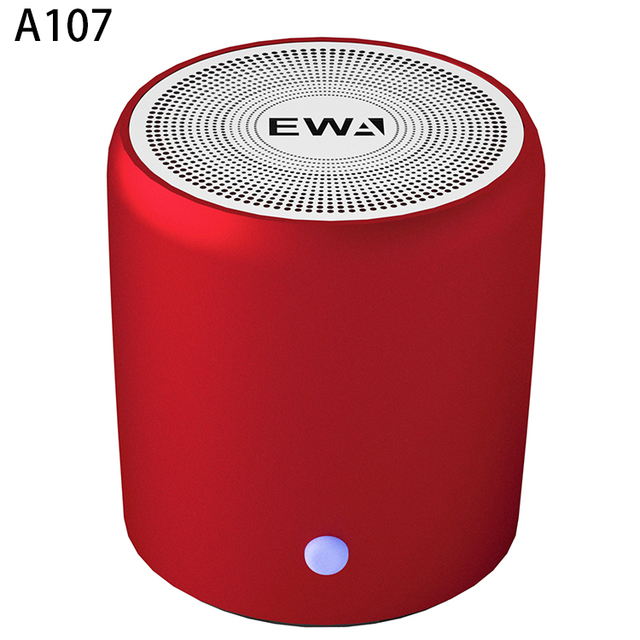OEM EWA-A107 BT Red Speaker Mini Portable Wireless Subwoofer Small Steel Cannon TWS Couplet Stereo Small Speaker 3.7V/500MA