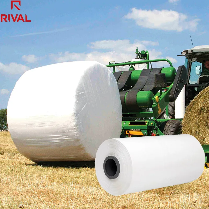 Black and White plastic hay bales wrap 5 layer silage wrapping stretch film for grass