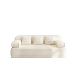 Modern 78.7" Frameless Black Corduroy <b>Convertible</b> <b>Sofa</b>, 2-in-1 Compressed <b>Sofa</b> <b>Bed</b> with Memory Foam Fill - Product Image 1