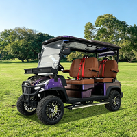 Voiturette de golf électrique de luxe 4 places, haute vitesse, tout-terrain, pour les zones touristiques, les plages et les excursions en plein air