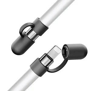 Capuchon de remplacement en Silicone pour <span class=keywords><strong>Apple</strong></span> <span class=keywords><strong>Pencil</strong></span> 1/2, support de stylet Anti-perte, étui de protection en PVC, type-c USB, 1 à 10 pièces - Product Image 6