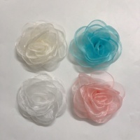 Belle Organza Chiffon 3d Fleur Dentelle Applique Patch pour Chaussures Décoration LT2684A
