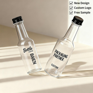 Bouteilles miniatures en plastique PET transparent <span class=keywords><strong>de</strong></span> 50 ml, 120 ml, 150 ml pour l'alcool, le whisky, le vin, les spiritueux, les shots avec <span class=keywords><strong>bouchon</strong></span> en aluminium - Product Image 1