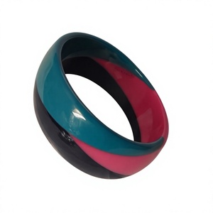 Fancy High Quality Geometric <b>Acrylic</b> Bangles Bracelet Multicolor Resin Fashion Trendy Stylish Design Unisex Jewelry Party Woman - Product Image 3