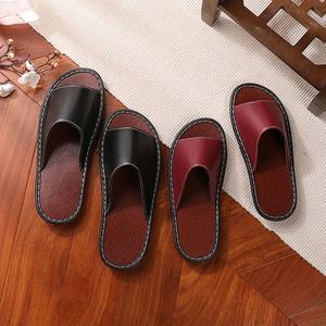 New Design Fashion Unisex House <b>Slipper</b> Summer Luxury Waterproof Flat Men's Leather <b>Slippers</b> for Home - Product Image 5