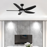 Ventilateur de plafond intelligent LED de 52 pouces avec lumière, moteur DC 220V, télécommande, économie d'énergie, ventilateur de plafond moderne pour intérieur