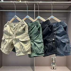 Nouveaux shorts d'été décontractés pour hommes 2026, multi-poches, amples, élastiques, en pur coton, longueur cinq pouces - Product Image 1