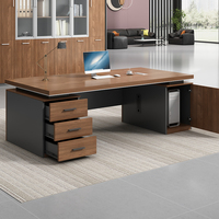 Bureau de direction moderne en bois LBZ-27 avec plateau extensible épaissi, bureau de luxe pour PDG, usage commercial