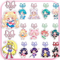 Llavero de acrílico de 6 cm con lazo de Sailor Moon, accesorios periféricos para niñas, Ami Hino, Rei Aino, Minako Haruka, colgante para mochila