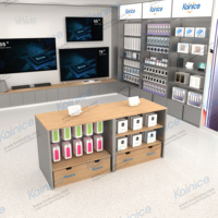 Kainice Présentoir autoportant en bois moderne Comptoirs de magasins de détail Accessoire de table de présentation pour téléphones portables