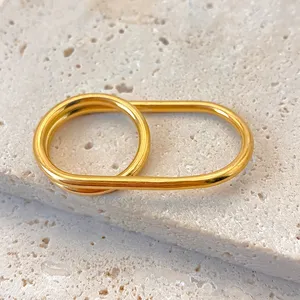 eManco Minimalist Vintage Metal Yüzükler Düzensiz Geometrik Oyuk Tasarım Kadınlar ve Erkekler için Düğün Partileri için - Product Image 4