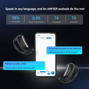 AI earbud penerjemah bahasa dua arah, perangkat terjemahan Real-Time suara HD telinga terbuka untuk pertemuan bisnis - Product Image 5