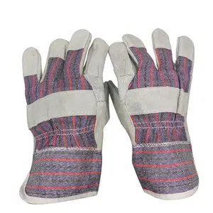 CE EN388 Leather Work Gloves, Labor Protection Hand Safety Gloves for Industrial Work, Garden, Construction, Mechanics