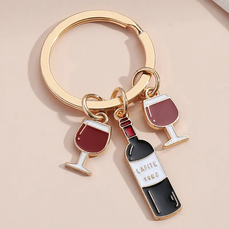 Bán Buôn Tùy Chỉnh Khuyến Mãi Quà Tặng Rượu Bia Thiết Kế Sang Trọng Key Chain Kim Loại Keychain