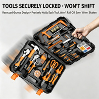 Boîte à outils de réparation domestique moderne, portable, polyvalente, avec plus de 100 pièces, fonctionnement manuel, personnalisable, OEM, kit d'outils de maintenance multi-usages