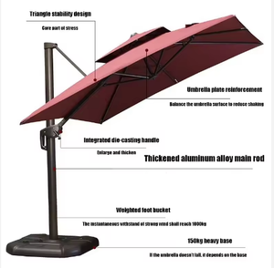 <span class=keywords><strong>Parasol</strong></span> de terrasse moderne de 3 m, écologique, imperméable, résistant au vent, protection <span class=keywords><strong>UV</strong></span> <span class=keywords><strong>50</strong></span>+, avec base réglable et structure en aluminium pour l'extérieur - Product Image 5