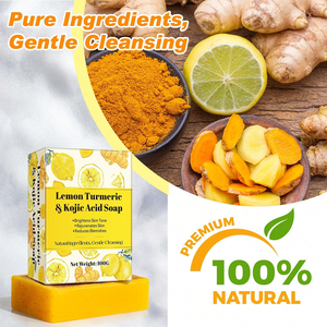 Nouveau <span class=keywords><strong>Savon</strong></span> au <span class=keywords><strong>Citron</strong></span>, Curcuma et Acide Kojique pour Éclaircir la Peau - Product Image 2