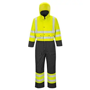 Men'S Hivis Contrast Coveralllined Overall Suit Coverall Industrial Coverall Workwear