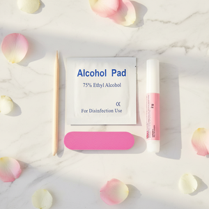 Kit de préparation pour ongles <span class=keywords><strong>press</strong></span>és en gros, kit d'outils de préparation pour ongles en <span class=keywords><strong>gel</strong></span> avec lime, pousse-cuticules et colle en <span class=keywords><strong>gel</strong></span>, kit de manucure jetable pour faux ongles - Product Image 1