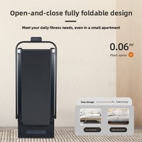 Tapis roulant pliable pour la maison avec accoudoirs, incluant des options de pente et de position plate, sans test de fréquence cardiaque