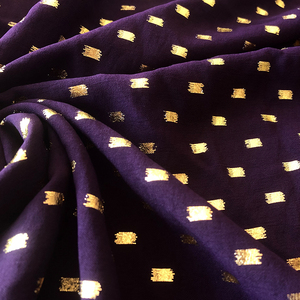 Tela 100 poliéster con estampado metálico <span class=keywords><strong>crep</strong></span> cey, color dorado y plateado, 180D - Product Image 3