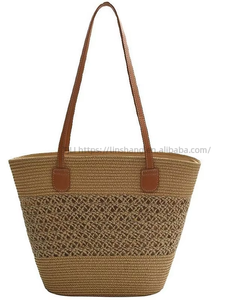Summer Seaside Vacation Ladies Straw Zip <b>Waterproof</b> New Style Woven Large Capacity Shoulder Bag Fashion Tote Bag Tanjing - Product Image 6