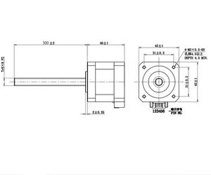 มอเตอร์ T8 300 มม. มินิ Nema17 พร้อมตัวกระตุ้นเชิงเส้น Tr8*2 ความยาว 40 มม. สำหรับเครื่องจักรสิ่งทอ DIY - Product Image 3