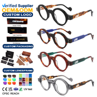 Monturas de Gafas Ópticas para Hombre, Montura de Acetato Vintage de Moda, Hechas a Mano, con Logotipo Personalizado, Montura Redonda