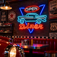 Enseigne lumineuse néon décorative personnalisée avec logo classique pour garage, pub, café, espace de divertissement, affichage mural