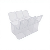 Boîte de rangement cosmétique transparente, écologique, lavable, avec 6 compartiments, personnalisable, rectangulaire, en plastique PP/PE/PS