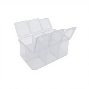 Boîte de rangement cosmétique transparente, écologique, lavable, avec 6 compartiments, personnalisable, rectangulaire, en plastique PP/PE/PS - Product Image 5