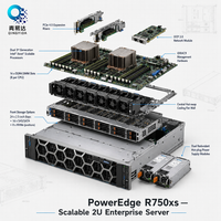 خادم PowerEdge R750xs 2U للتركيب على الرف مع معالجين Xeon 8380/3204 بسرعة 3.2 جيجاهرتز وذاكرة DDR4 وNVMe وSAS مُحسّن للأغراض العامة ومعتمد من ISO