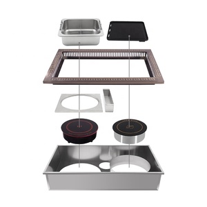 Tự Chọn Đồ Nội Thất Nhà Bếp Ngoài Trời Không Khói Hàn Quốc BBQ Nướng Bảng <span class=keywords><strong>Shabu</strong></span> <span class=keywords><strong>Shabu</strong></span> Cảm Ứng Lẩu Bàn Ăn Cho Nhà Hàng - Product Image 5