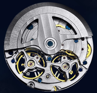 Montres mécaniques automatiques en acier étanches avec double tourbillon et calendrier, design d'usine et personnalisation par lots, pour marque privée