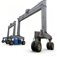 Grue portique entièrement électrique sur pneus avec système anti-oscillation flexible pour le stockage de conteneurs en entrepôt