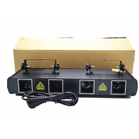 Lumière laser disco chaude, 4 lentilles, lumière de scène LED RVB, DMX, faisceau laser contrôlé par la voix, cube laser, éclairage d'effet de piste de danse, club