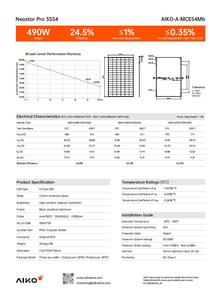 <span class=keywords><strong>Aiko</strong></span> แผงโซลาร์กระจกสองชั้น480W-490W 3S54 Pro neostar Pro - Product Image 3