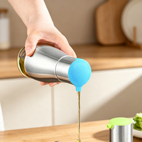 Distributeur d'huile en verre enveloppé d'acier inoxydable de 320 ml, sans danger pour les aliments, adapté à toutes les huiles de cuisson comestibles et aux assaisonnements