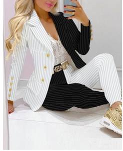 Conjunto de Blazer de Manga Larga <span class=keywords><strong>para</strong></span> <span class=keywords><strong>Mujer</strong></span>, <span class=keywords><strong>Traje</strong></span> <span class=keywords><strong>Formal</strong></span> de Oficina de Dos Piezas con Pantalones, Trajes de Negocios <span class=keywords><strong>para</strong></span> <span class=keywords><strong>Mujer</strong></span> C8035 - Product Image 6