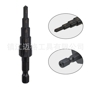 Hexagonal Shank Straight Flute <b>Step</b> Drill Bit 4 6 8 10 12 14 16 18 20 22 24 26 28 30 32mm Black Oxide Metal Drilling - Product Image 2