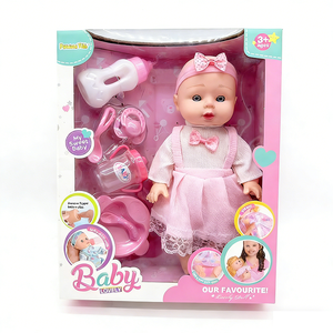 Ensemble d'accessoires de repas pour poupée parlante en vinyle de 14 pouces, avec boîte à fenêtre, emballage en vrac, pour l'entraînement essentiel à la simulation des repas préscolaires - Product Image 1