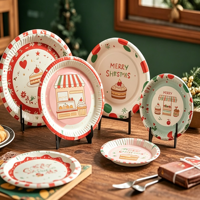 Assiettes jetables en papier écologiques de style moderne pour les fêtes et les réunions, vente en gros