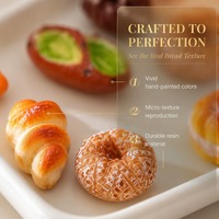 Lot de mini aimants de réfrigérateur en résine, décoratifs, en forme de pain et de pâtisserie, mignons, pour la cuisine, idéal comme cadeau